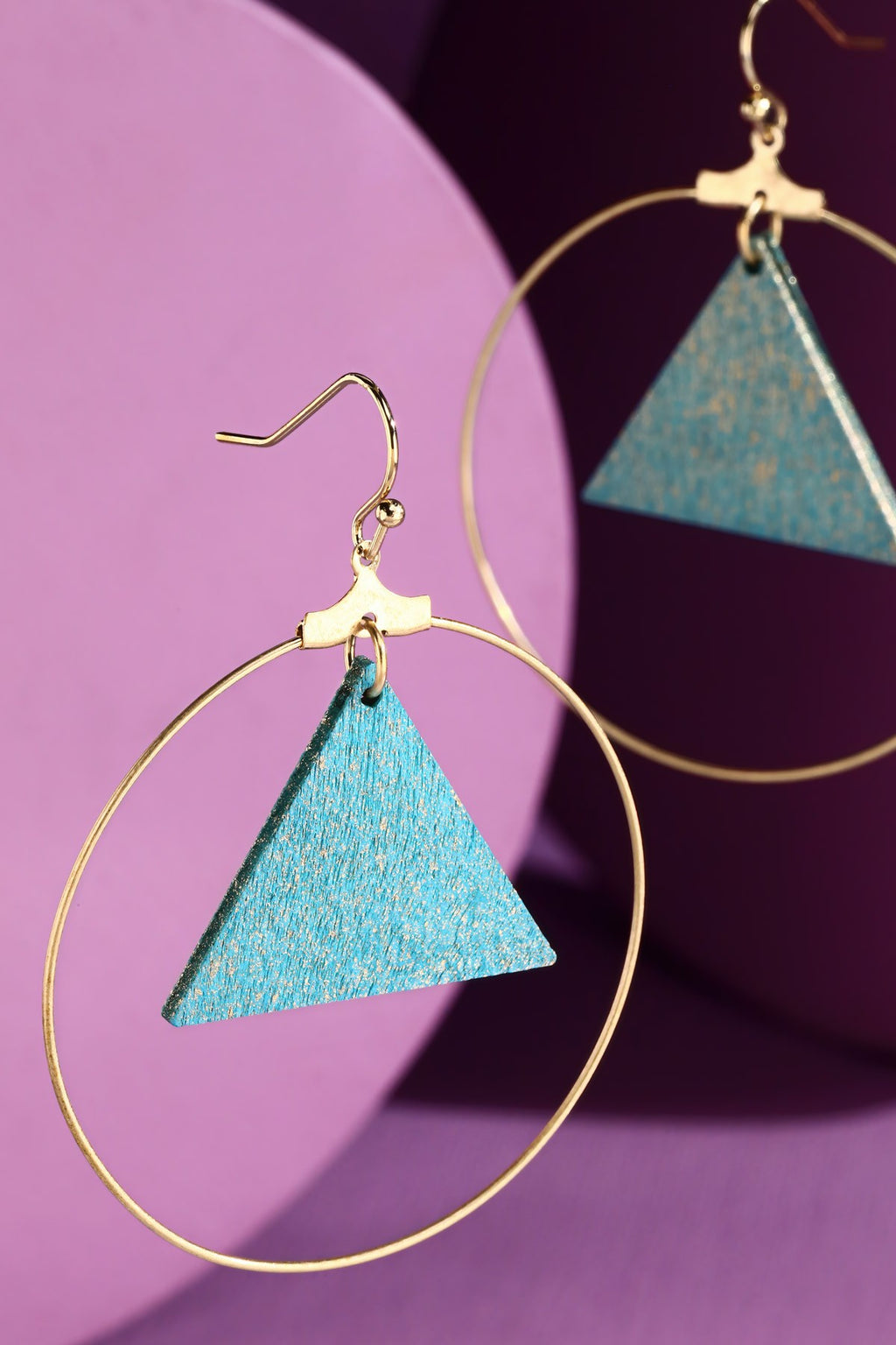 Wire Drop Earrings with Triangle Dangle Charm