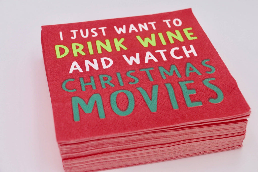 3 ply Cocktail Napkins 20ct | Watch Christmas Movies